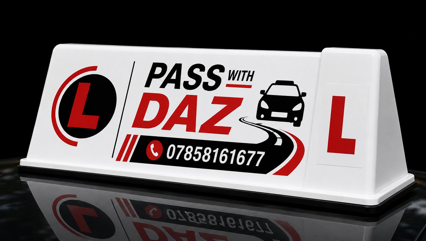 Pass with Daz driving instructor roof sign